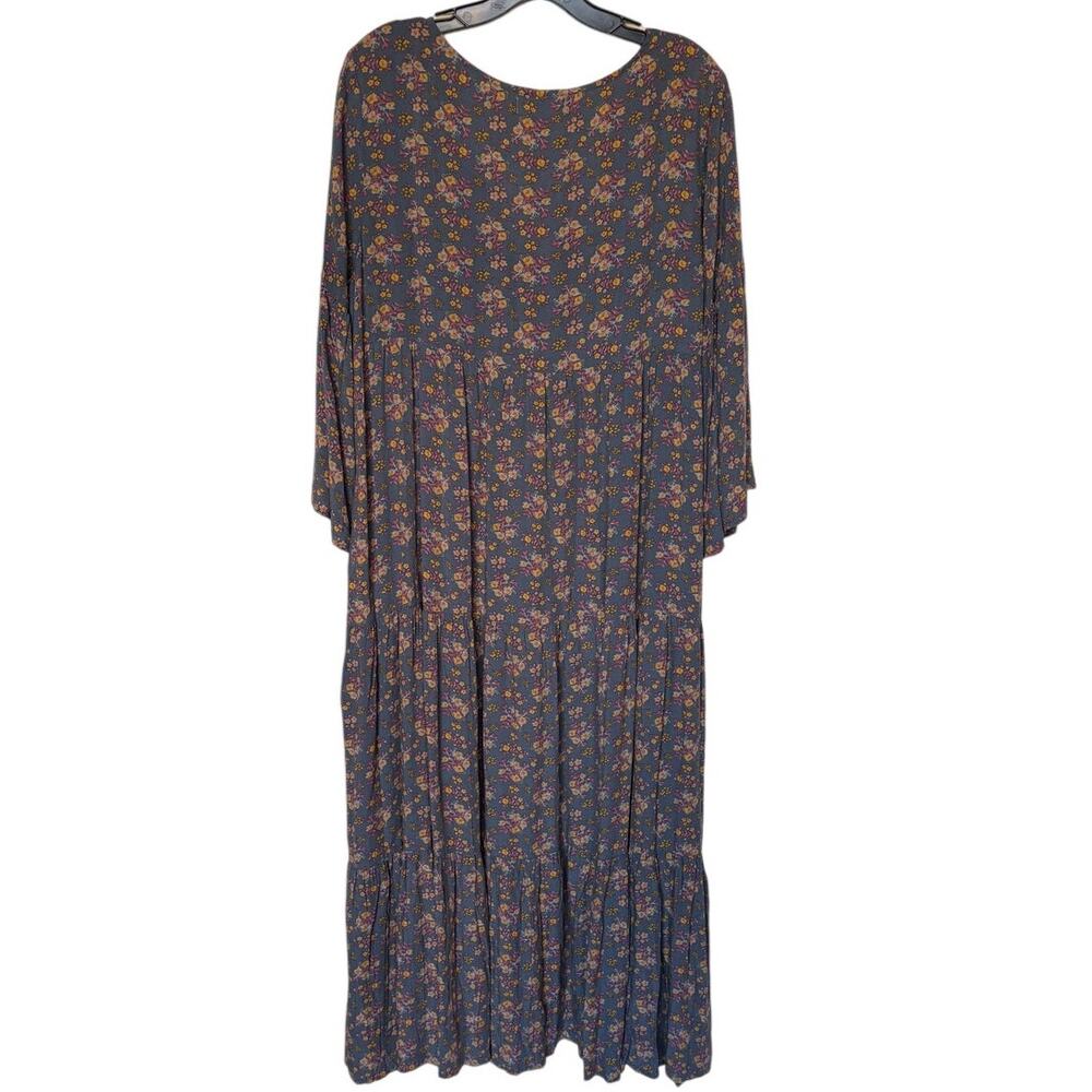 Natural Life Charlotte Long Cottage Boho Midi Dress Tiered - Embroidered size  L - Picture 2 of 12